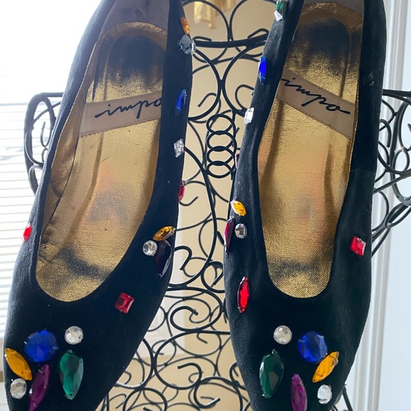 Black suede shoes with stones - Picture 2 of 4